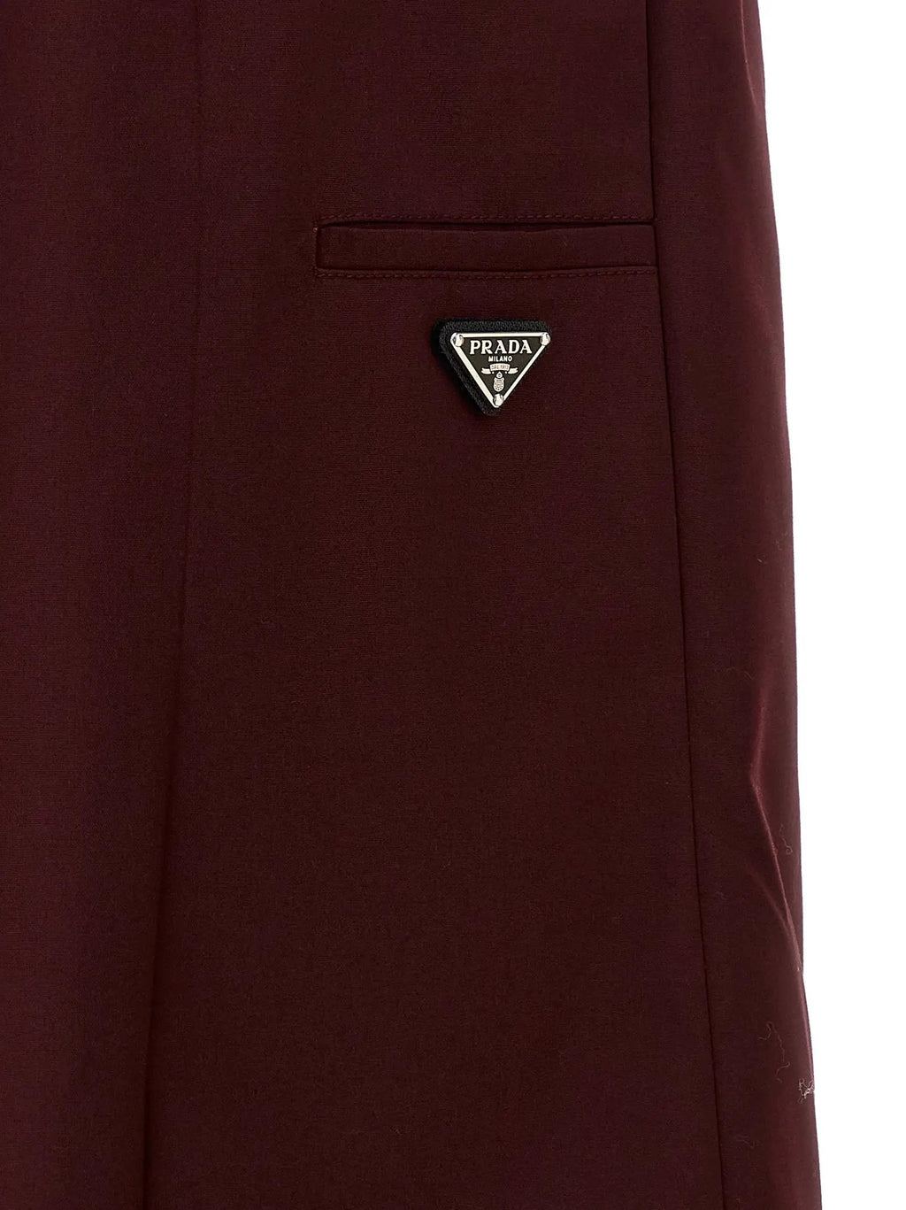 Prada Bordeaux Polyester Midi Skirt