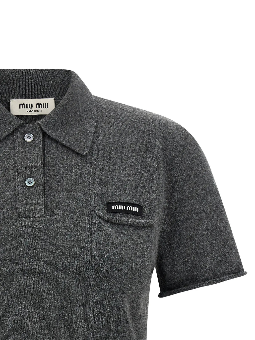 Polo en cachemire gris Miu Miu