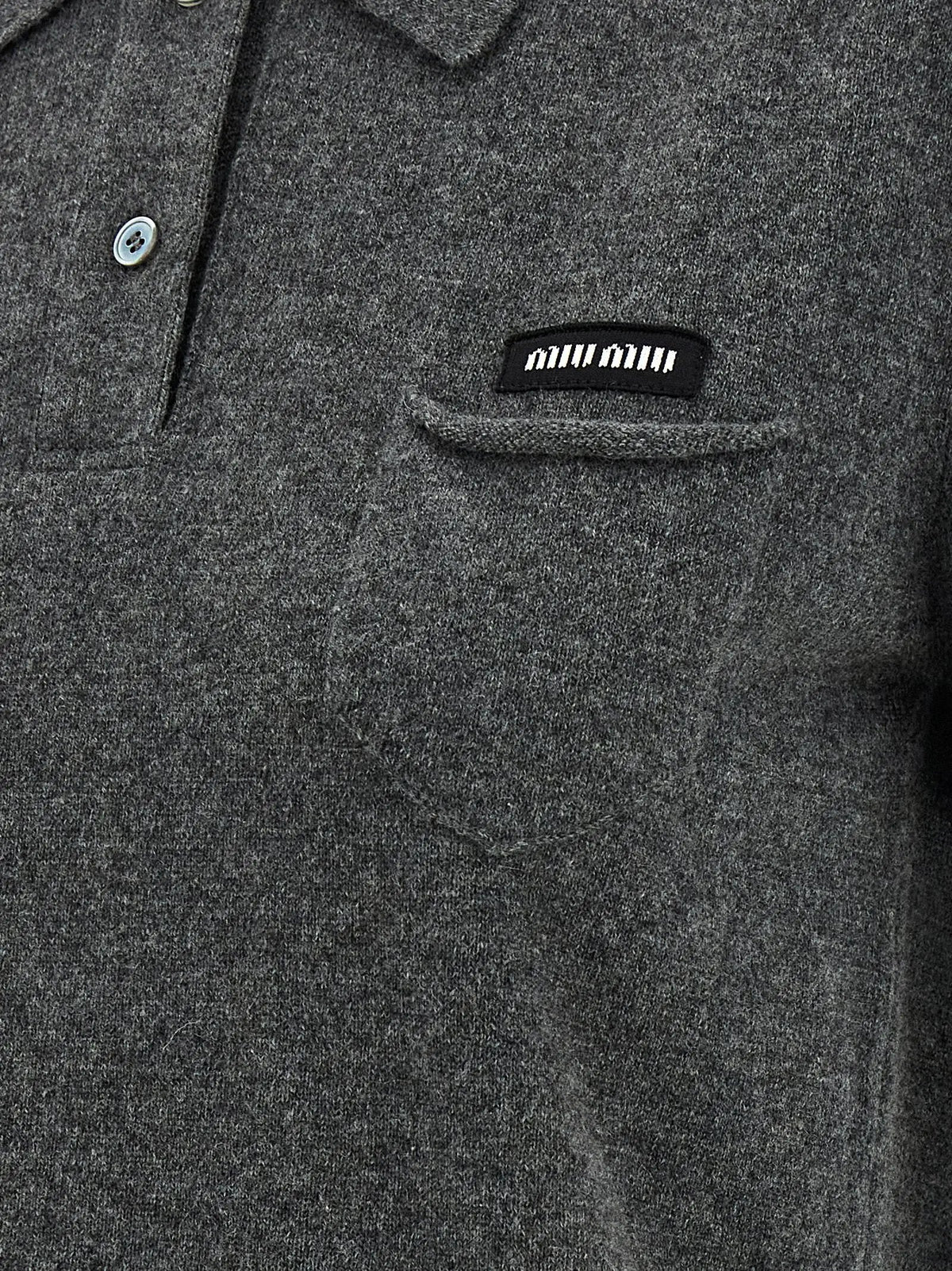 Polo en cachemire gris Miu Miu