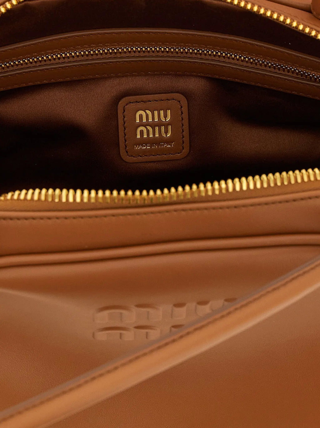 Sac bandoulière Miu Miu en cuir de veau marron