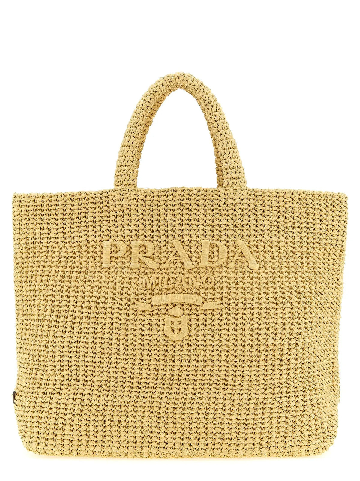 Prada Prada Beige Raffia Tote Bag