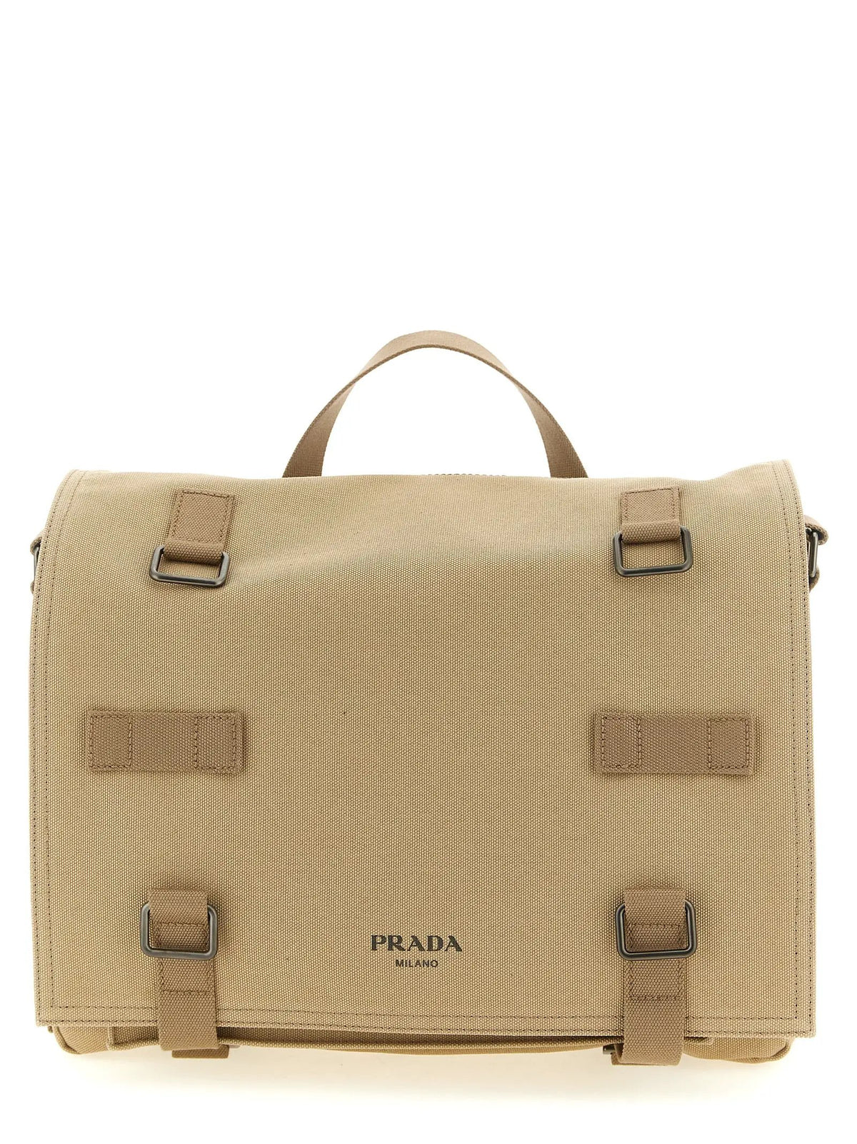 Sac bandoulière Prada en coton beige