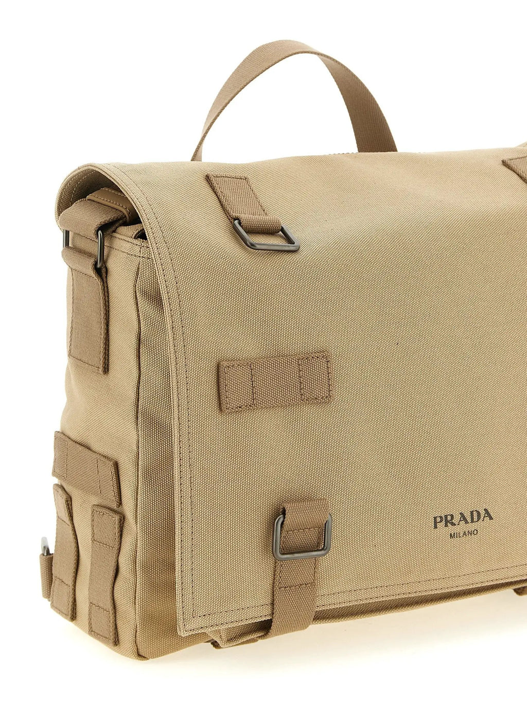 Sac bandoulière Prada en coton beige