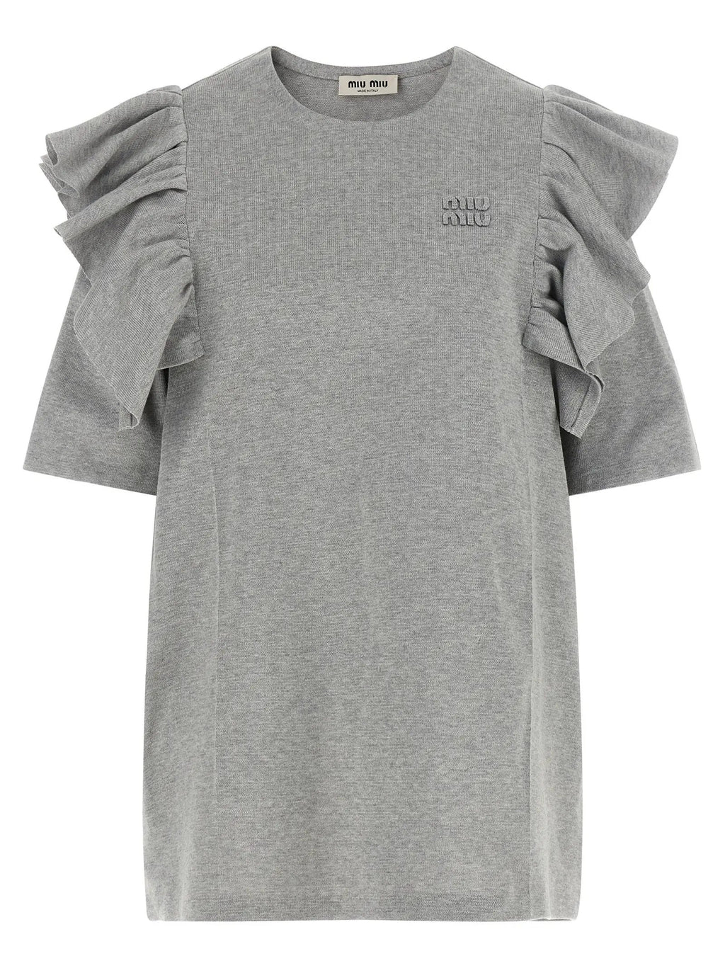 Miu Miu Gray Cotton Short Dress