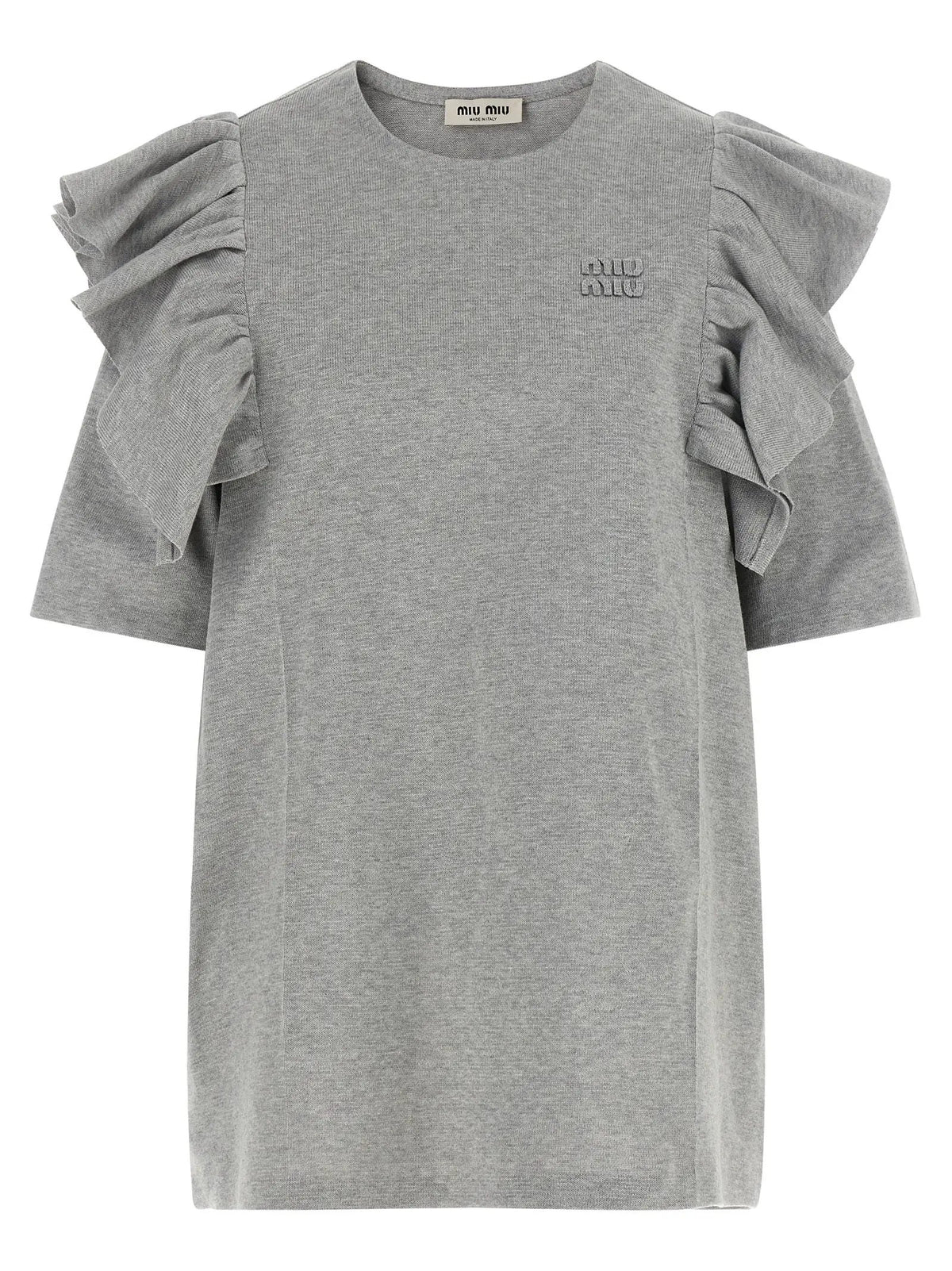 Miu Miu Gray Cotton Short Dress