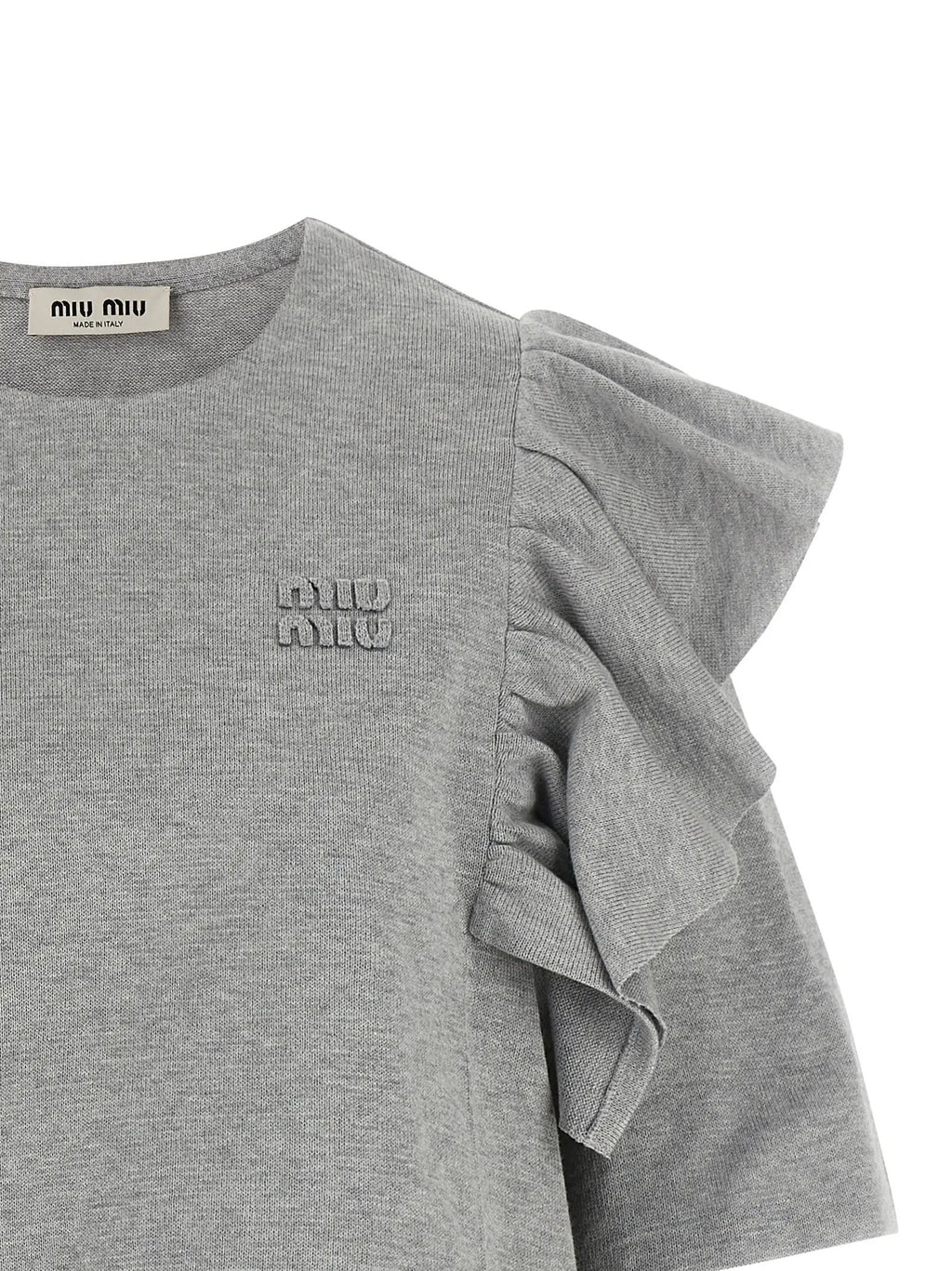 Miu Miu Gray Cotton Short Dress