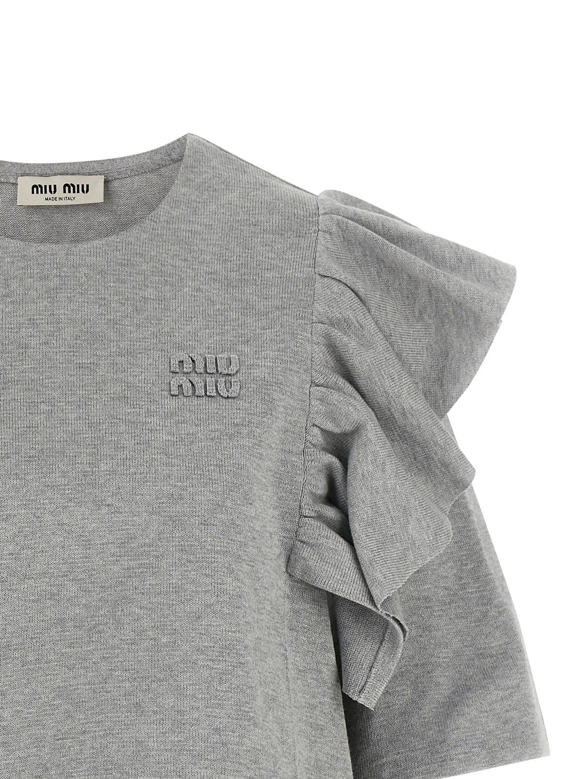 Miu Miu Gray Cotton Short Dress
