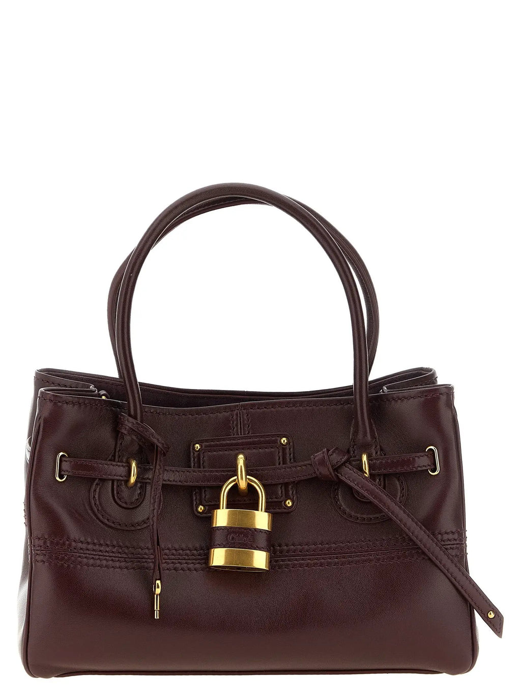 Sac à épaule Chloé en cuir d'agneau bordeaux