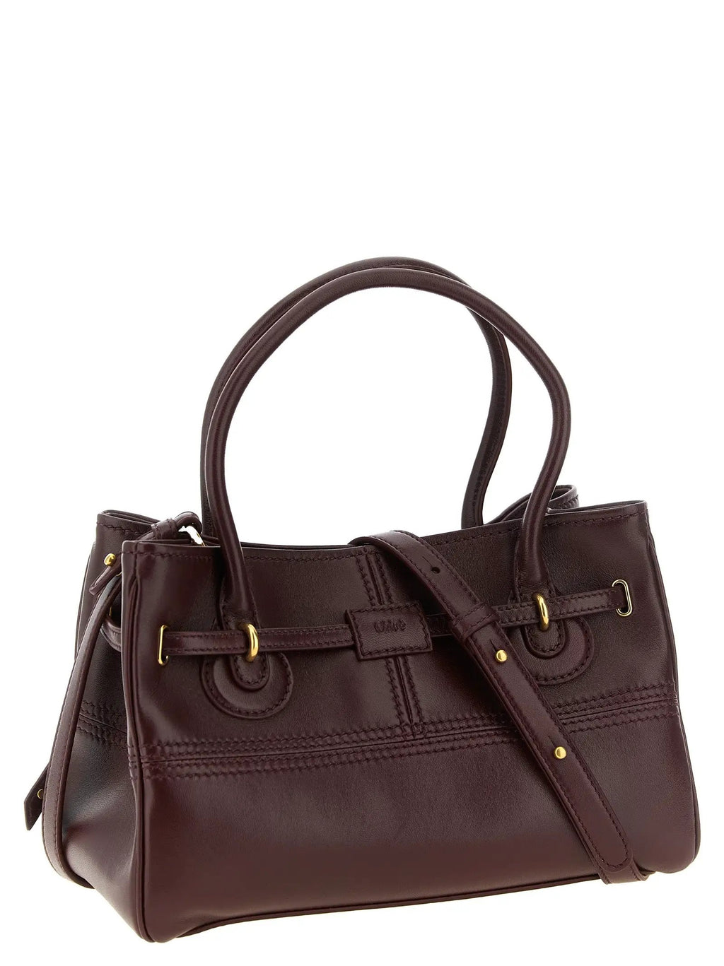 Sac à épaule Chloé en cuir d'agneau bordeaux