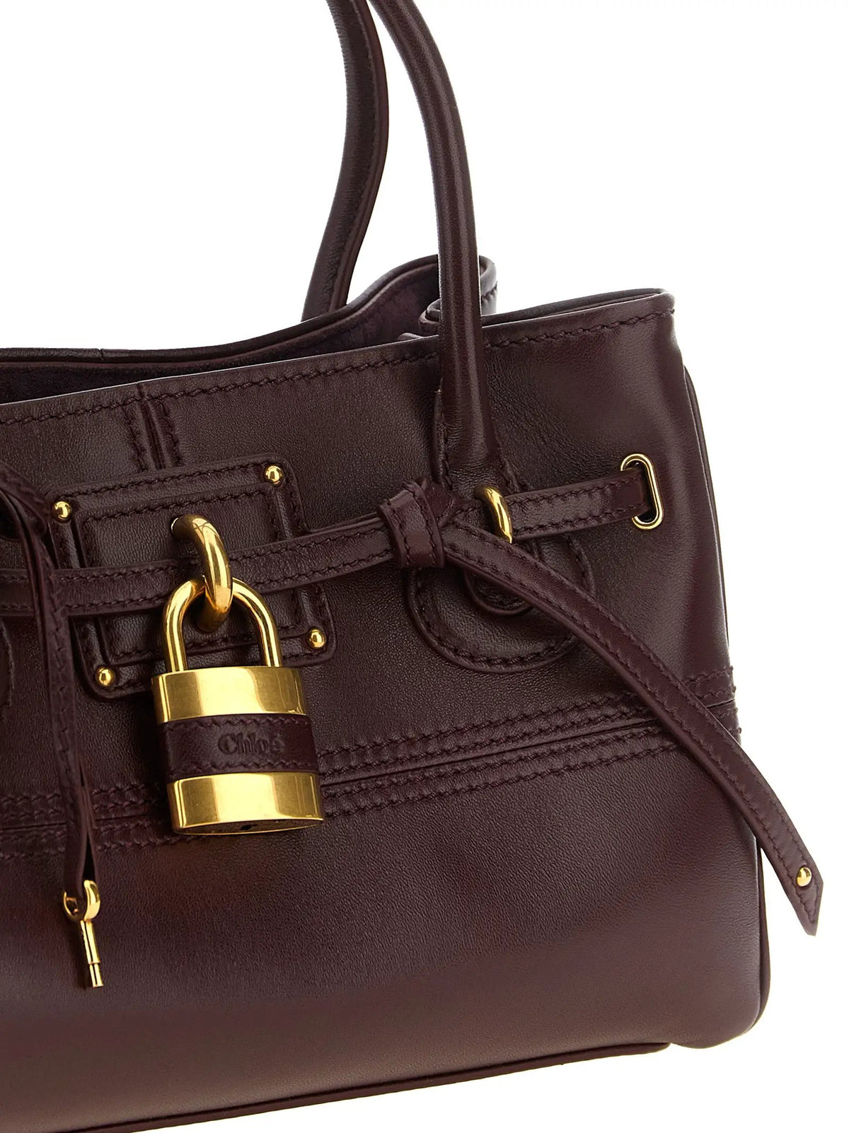 Sac à épaule Chloé en cuir d'agneau bordeaux
