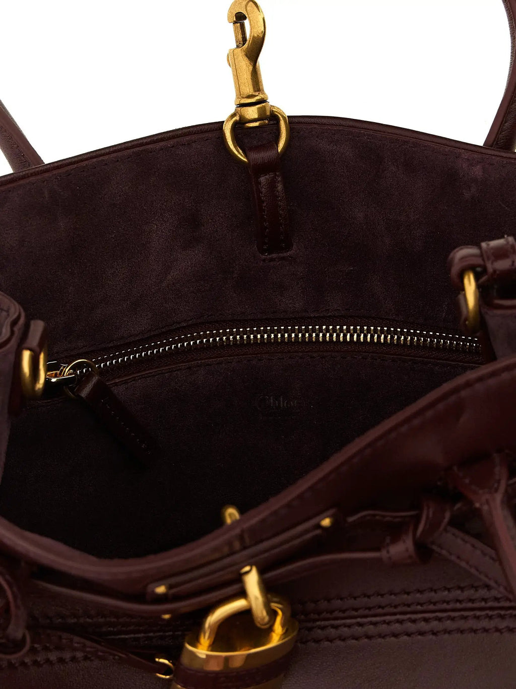 Sac à épaule Chloé en cuir d'agneau bordeaux