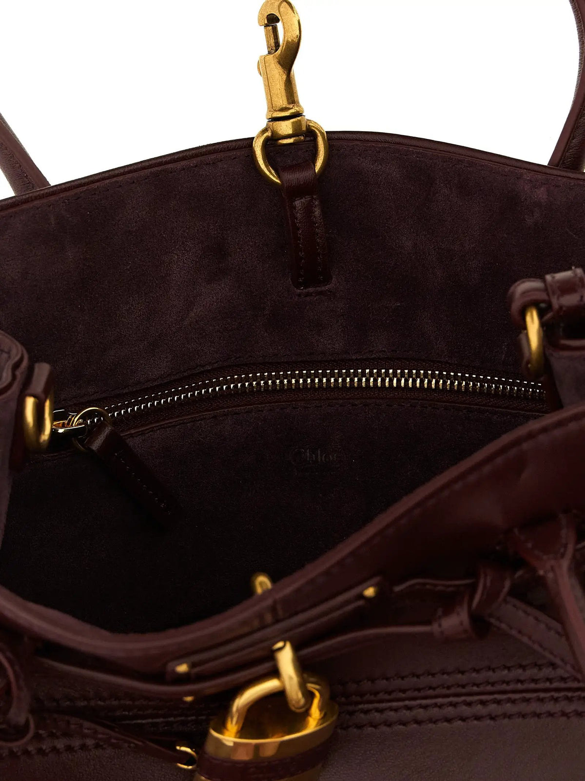 Sac à épaule Chloé en cuir d'agneau bordeaux