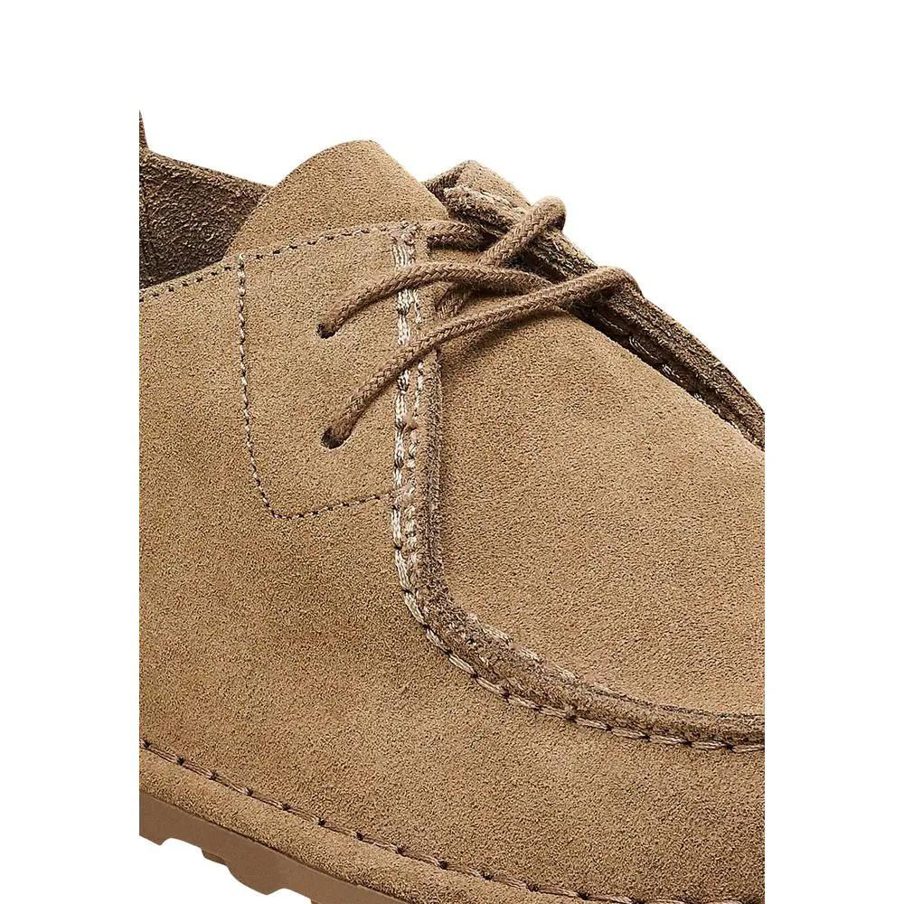 Birkenstock Beige Suede Leather Oxfords And Derbies