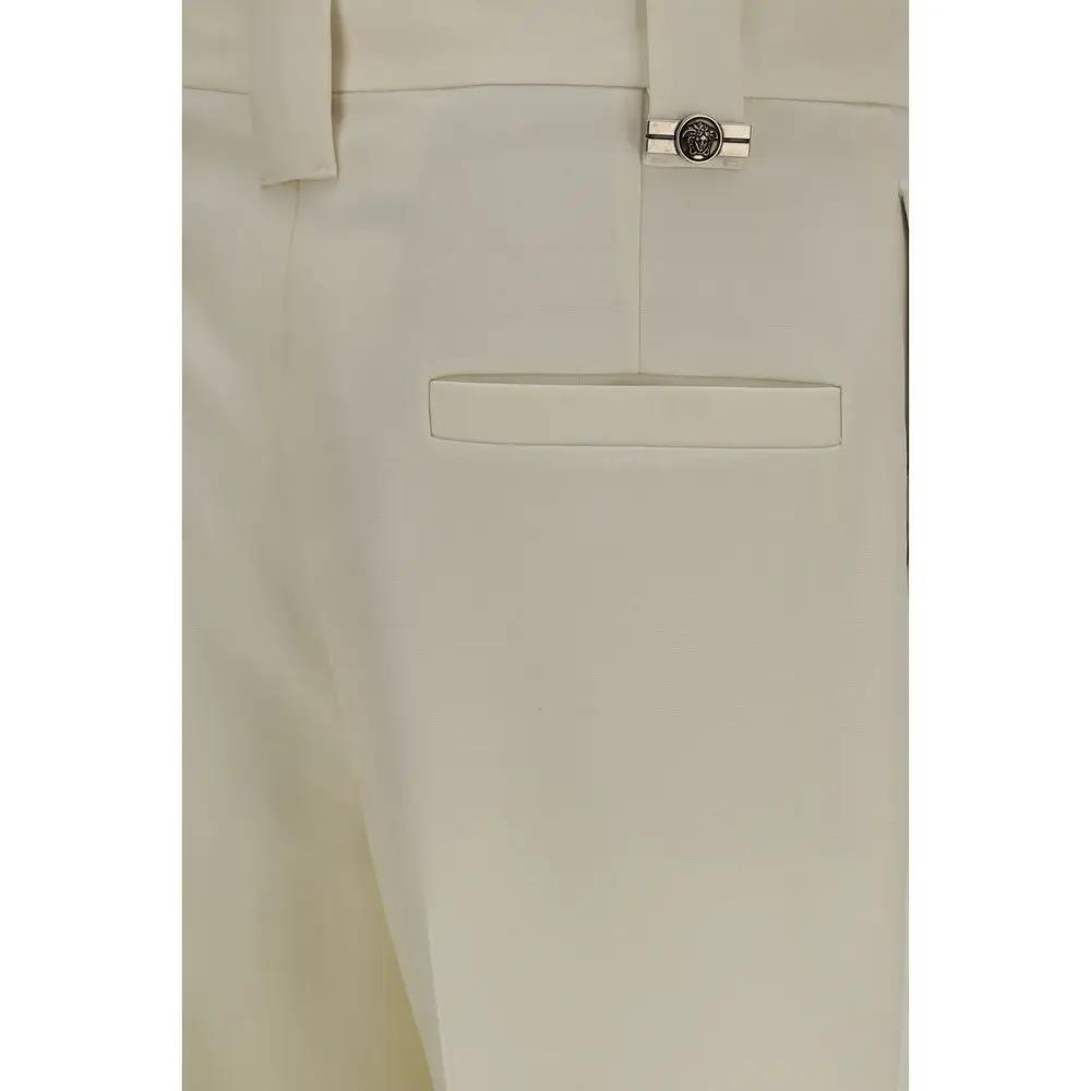 Versace Beige Wool Oves Aries Cropped Pants
