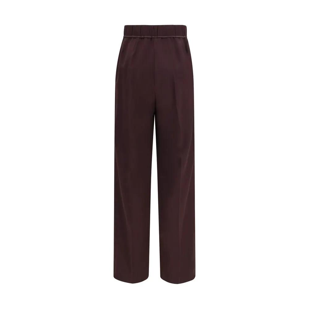 Forte_Forte Purple Polyester Casual Pants