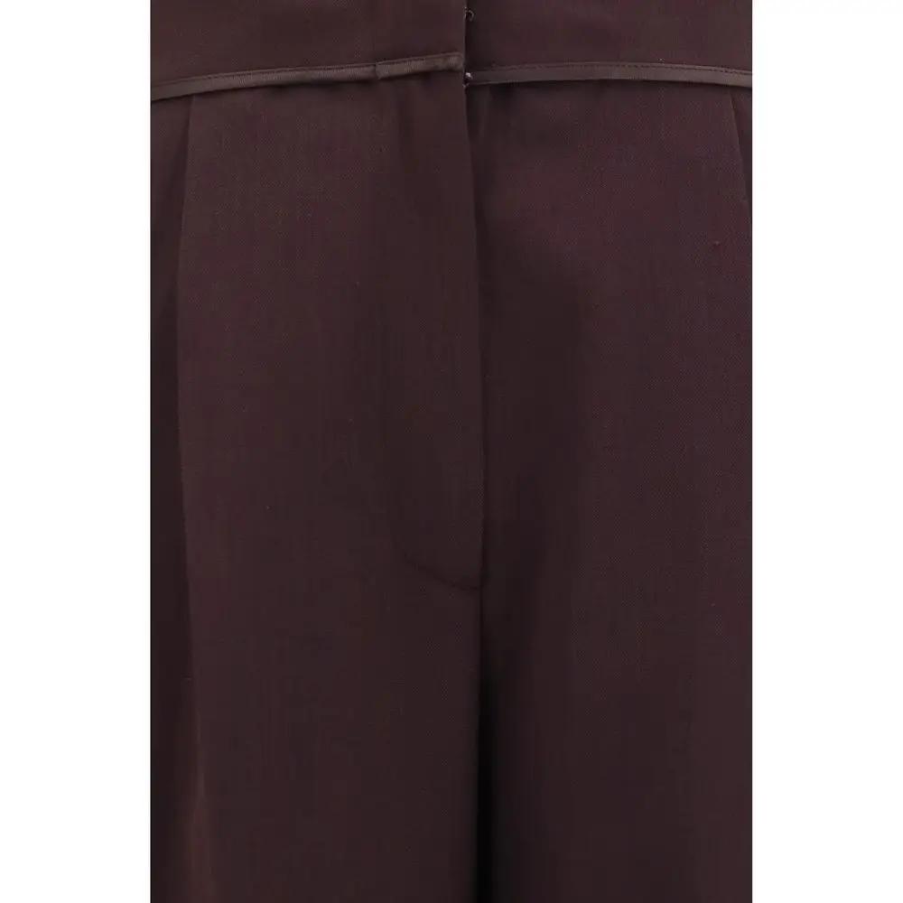 Forte_Forte Purple Polyester Casual Pants