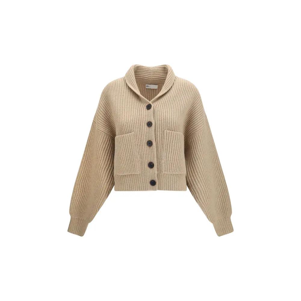 Tory Burch Beige Wool Oves Aries Cardigan