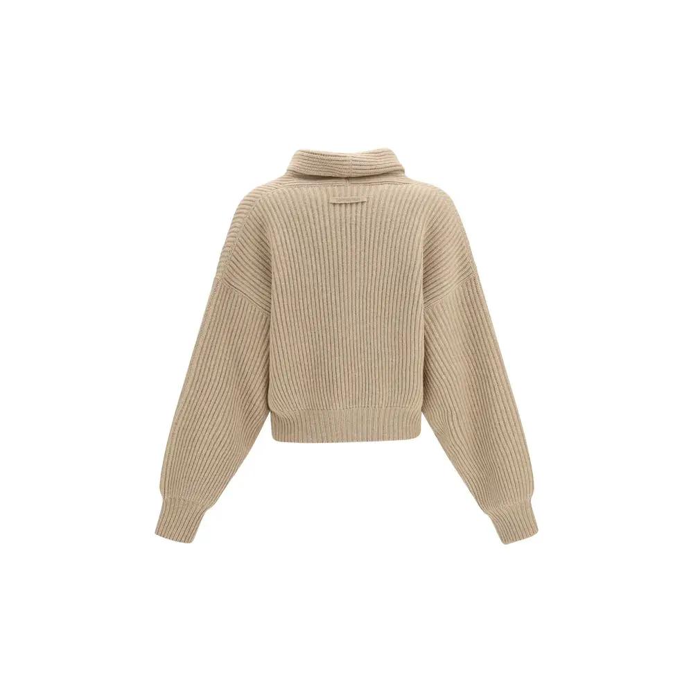 Tory Burch Beige Wool Oves Aries Cardigan