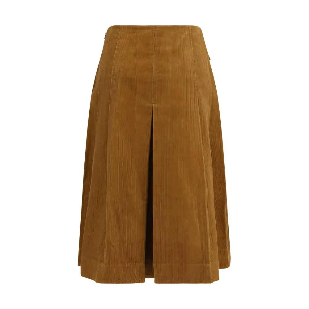 Tory Burch Tory Burch Brown Cotton Long Skirt