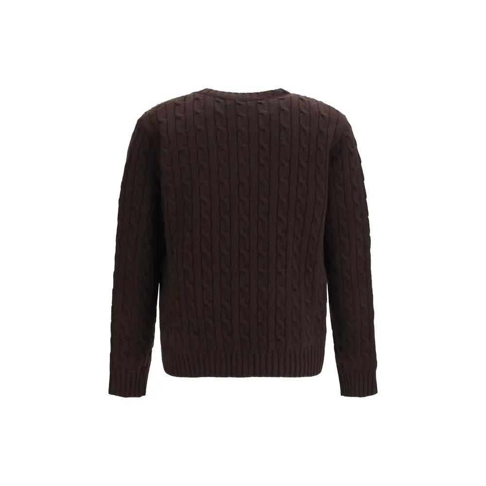 Valentino Garavani Brown Wool Oves Aries Cardigan