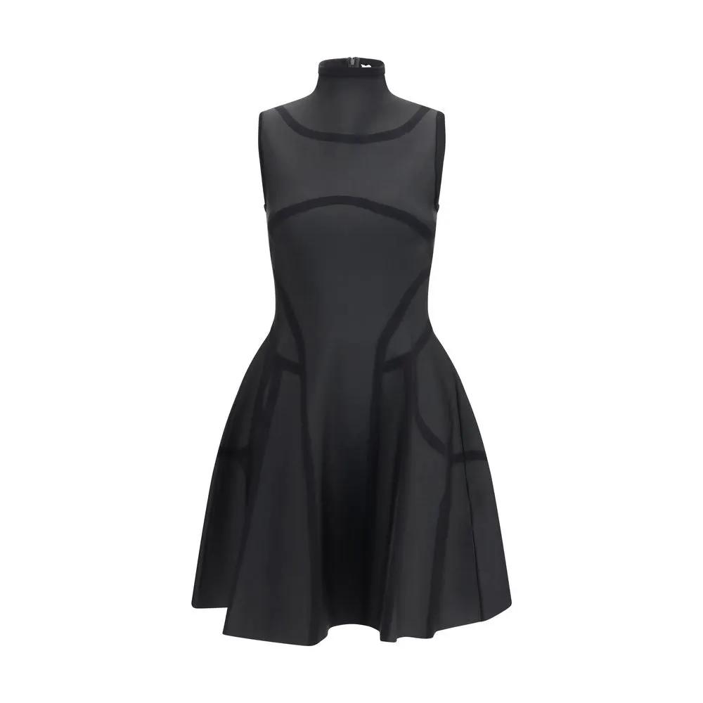 Alexander McQueen Black Polyester Cocktail Dress