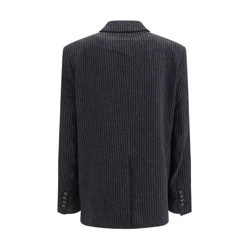 Ganni Gray Wool Oves Aries Blazer