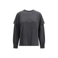 Ganni Gray Cotton Long Sleeve T-Shirt
