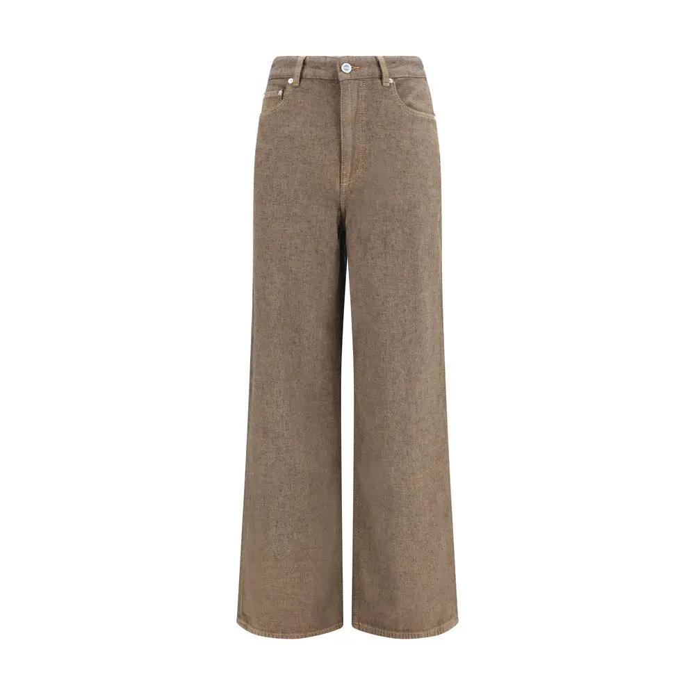 Ganni Ganni Brown Cotton Relaxed Fit Jeans