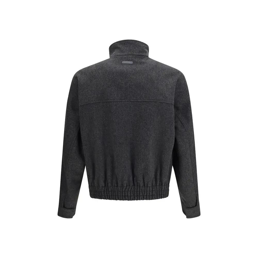 Lardini Gray Wool Oves Aries Bomber