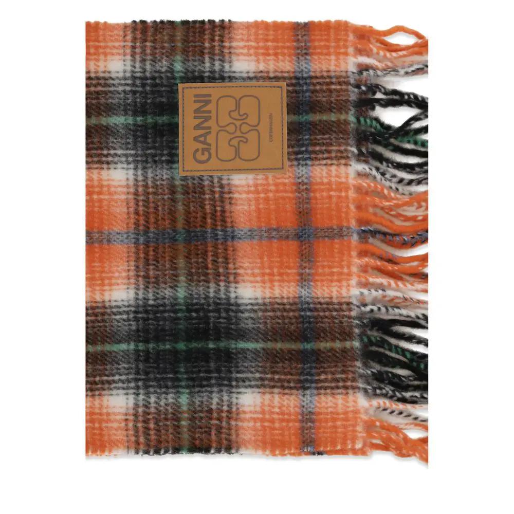 Ganni Orange Wool Oves Aries Scarf