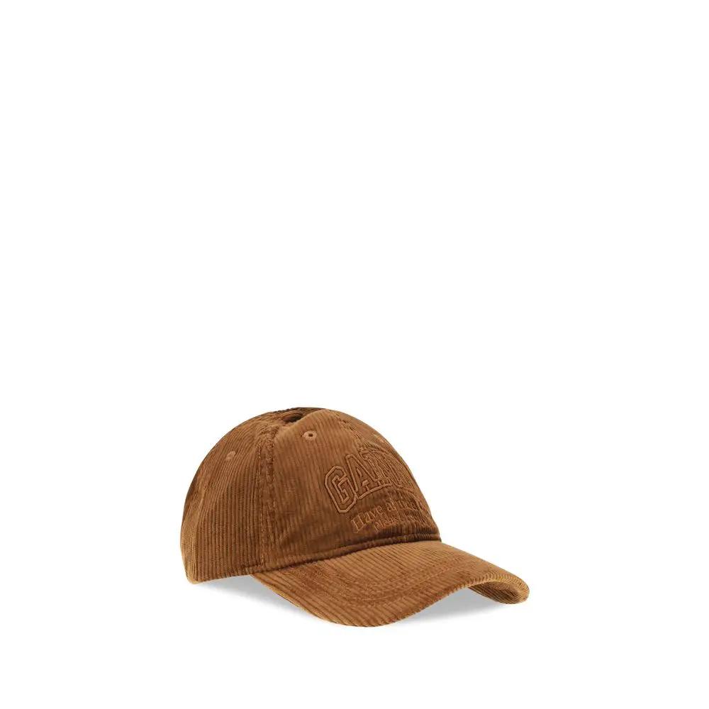 Ganni Brown Cotton Cap (Baseball Hat)