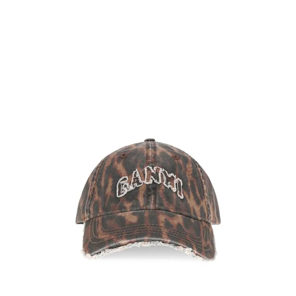 Ganni Ganni Brown Cotton Cap (Baseball Hat)