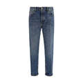 PT Torino Blue Cotton Straight-Leg Jeans