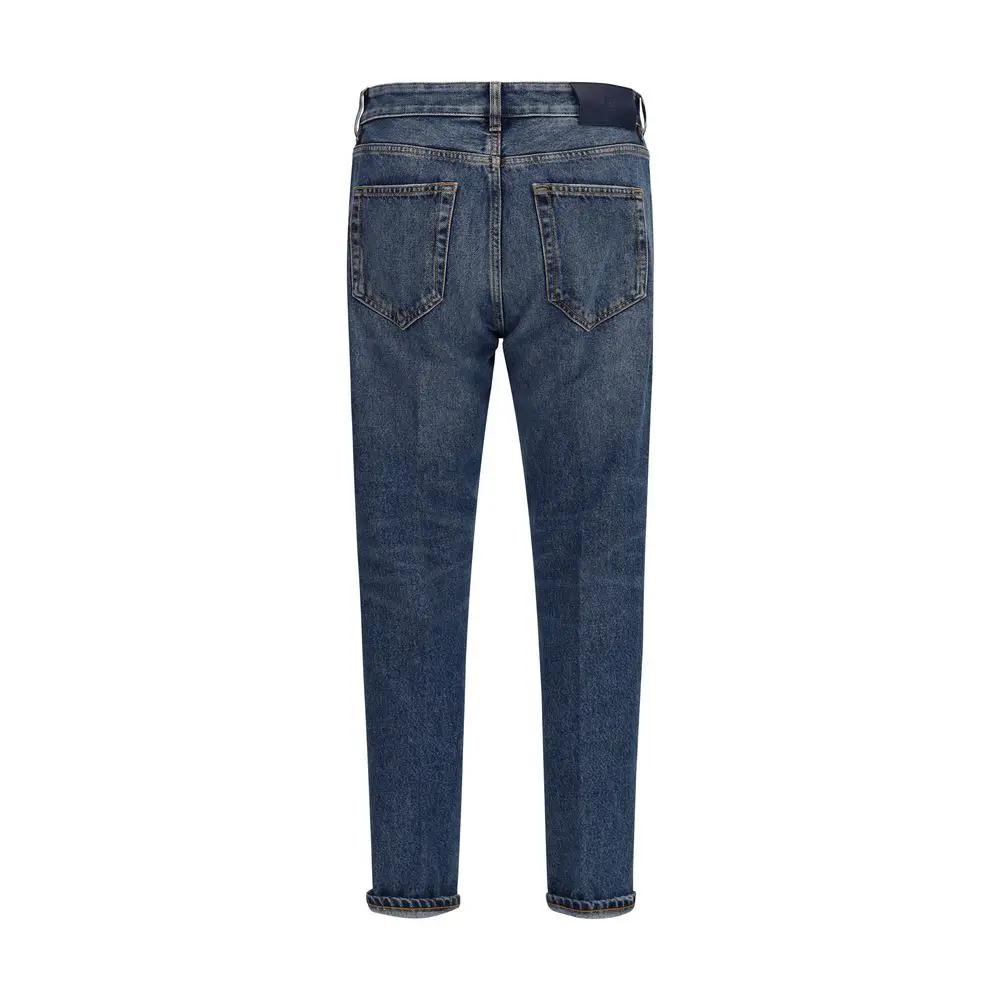 PT Torino Blue Cotton Straight-Leg Jeans