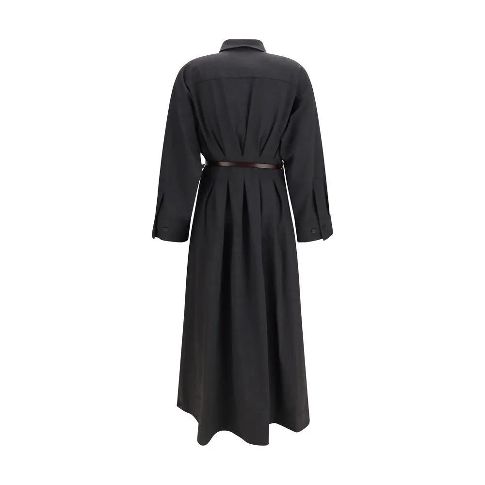 P.A.R.O.S.H. Gray Wool Oves Aries Casual Dress
