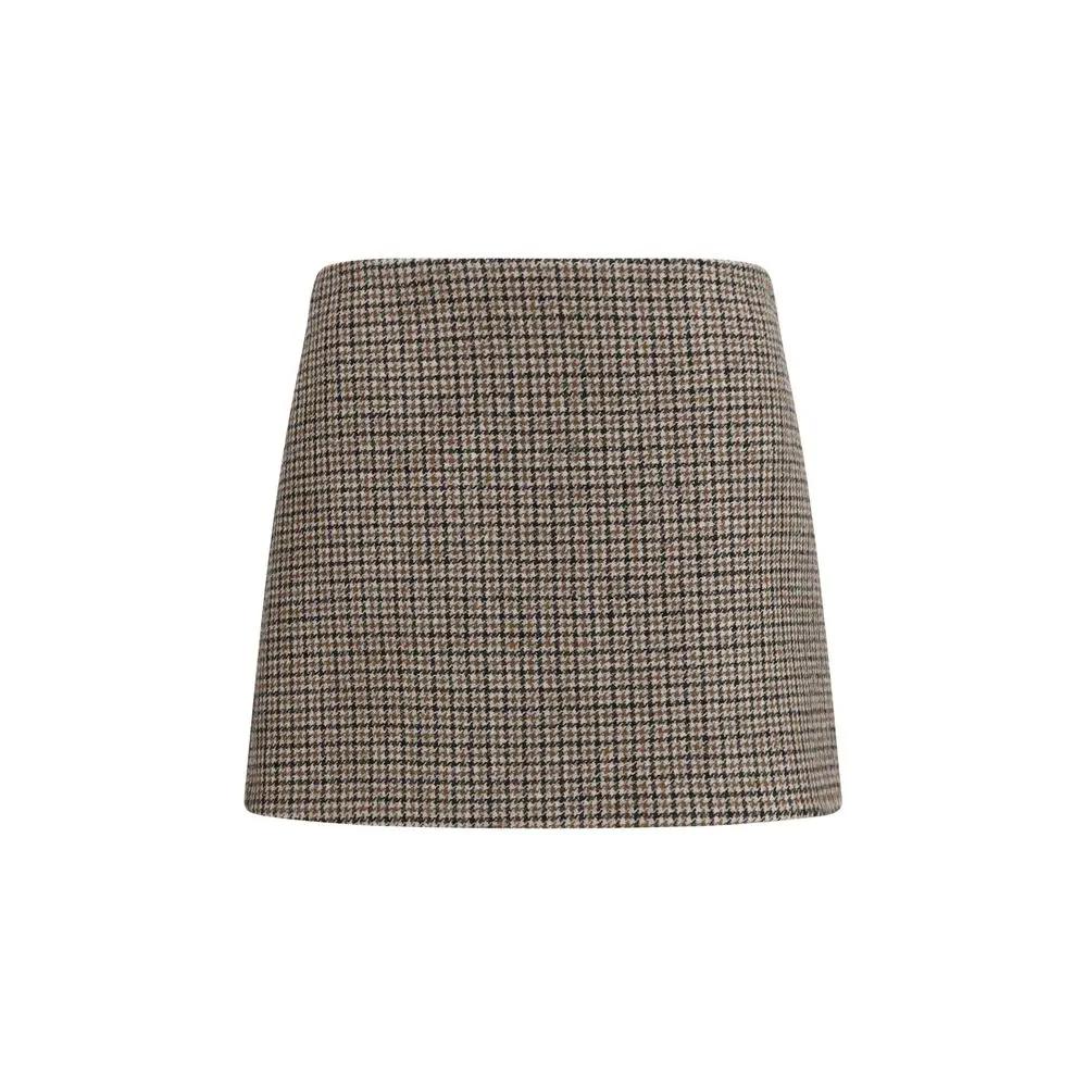 P.A.R.O.S.H. Brown Wool Oves Aries Mini Skirt