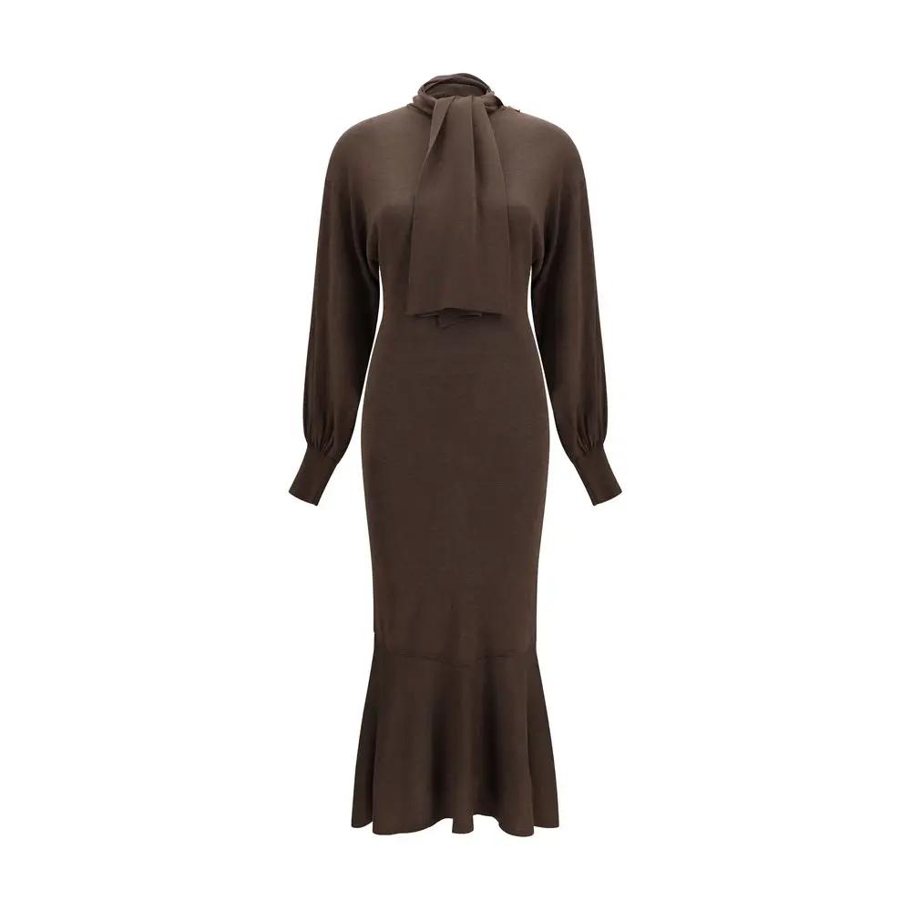 Jacquemus Brown Silk Casual Dress