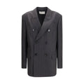 Ami Paris Gray Wool Oves Aries Blazer