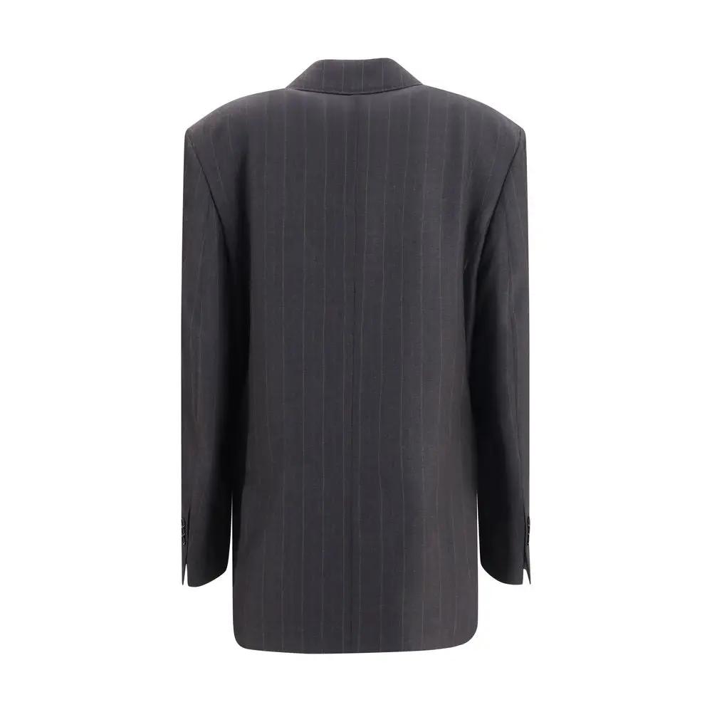 Ami Paris Ami Paris Gray Wool Oves Aries Blazer