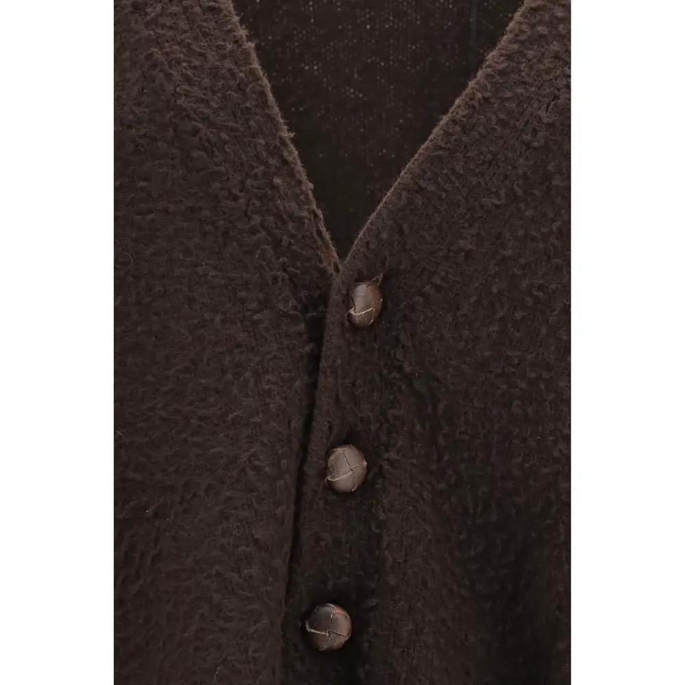Golden Goose Brown Wool Oves Aries Cardigan