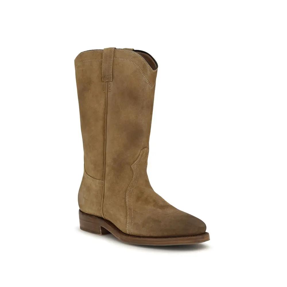 Jil Sander Jil Sander Beige Suede Leather Ankle Boots