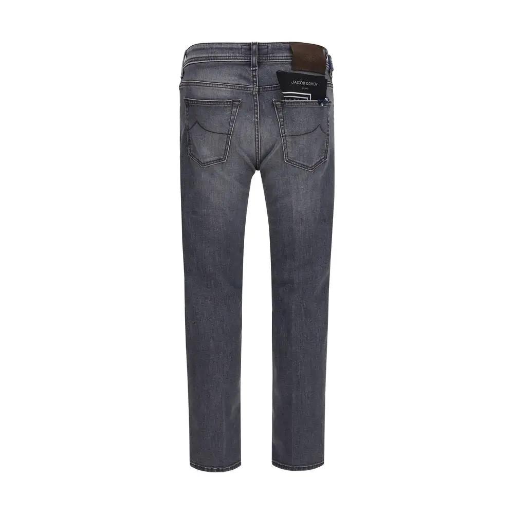 Jacob Cohen Gray Cotton Straight-Leg Jeans