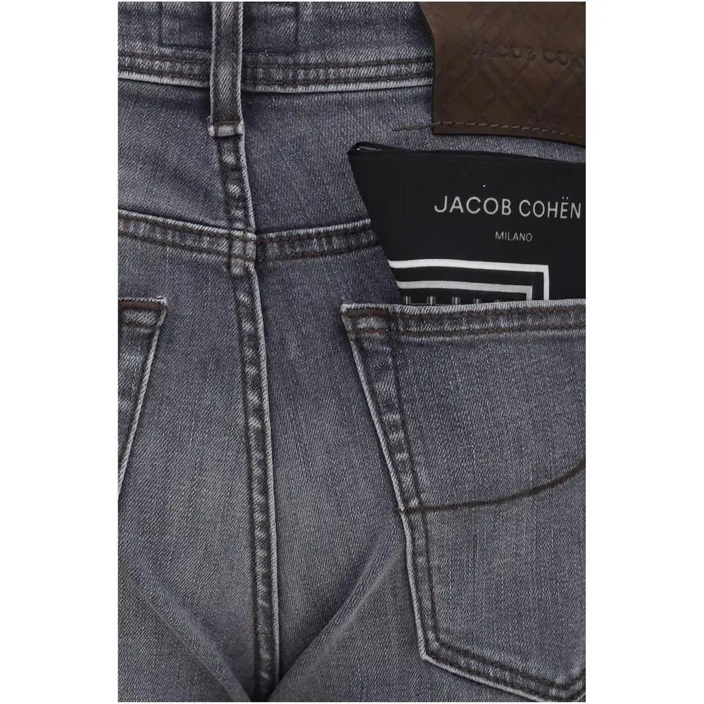Jacob Cohen Gray Cotton Straight-Leg Jeans