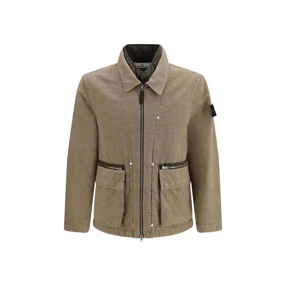Stone Island Stone Island Brown Cotton Full-Length Jacket