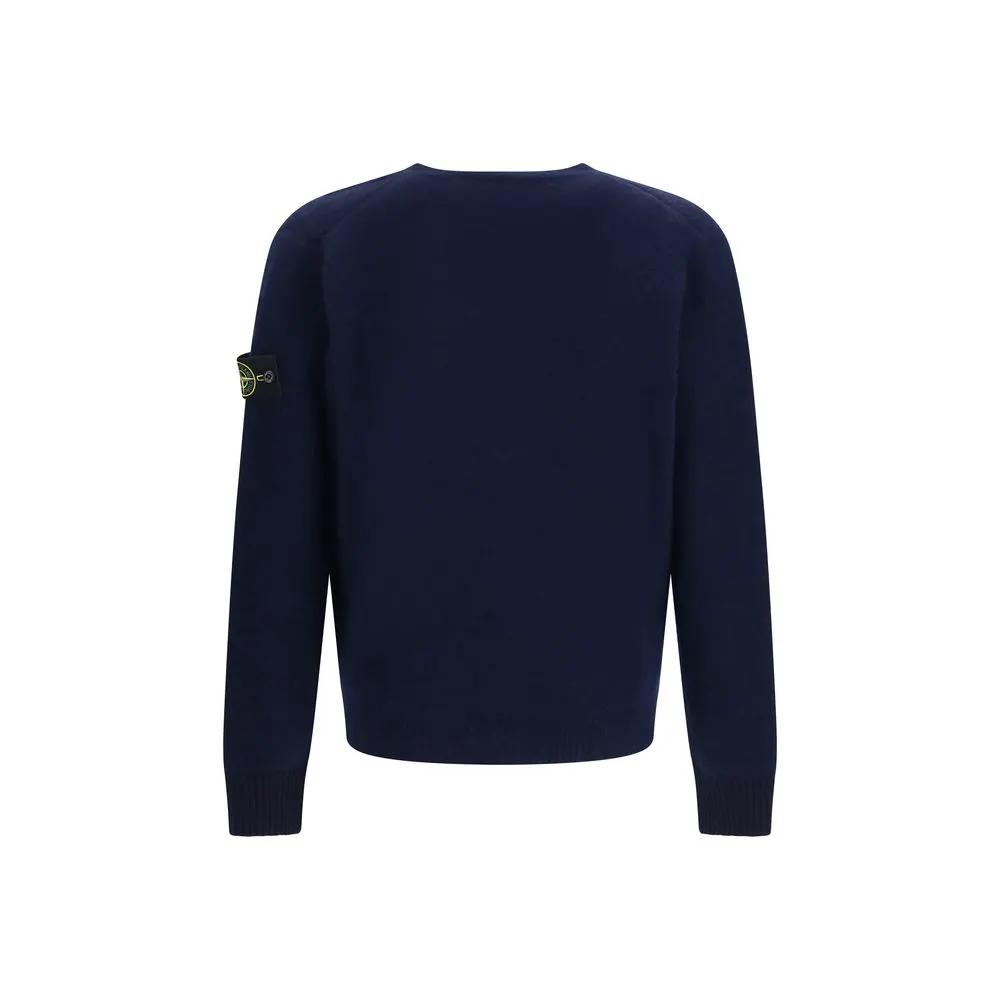 Stone Island Stone Island Blue Alpaca Vicugna Pacos Cardigan