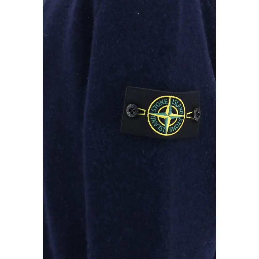 Stone Island Stone Island Blue Alpaca Vicugna Pacos Cardigan