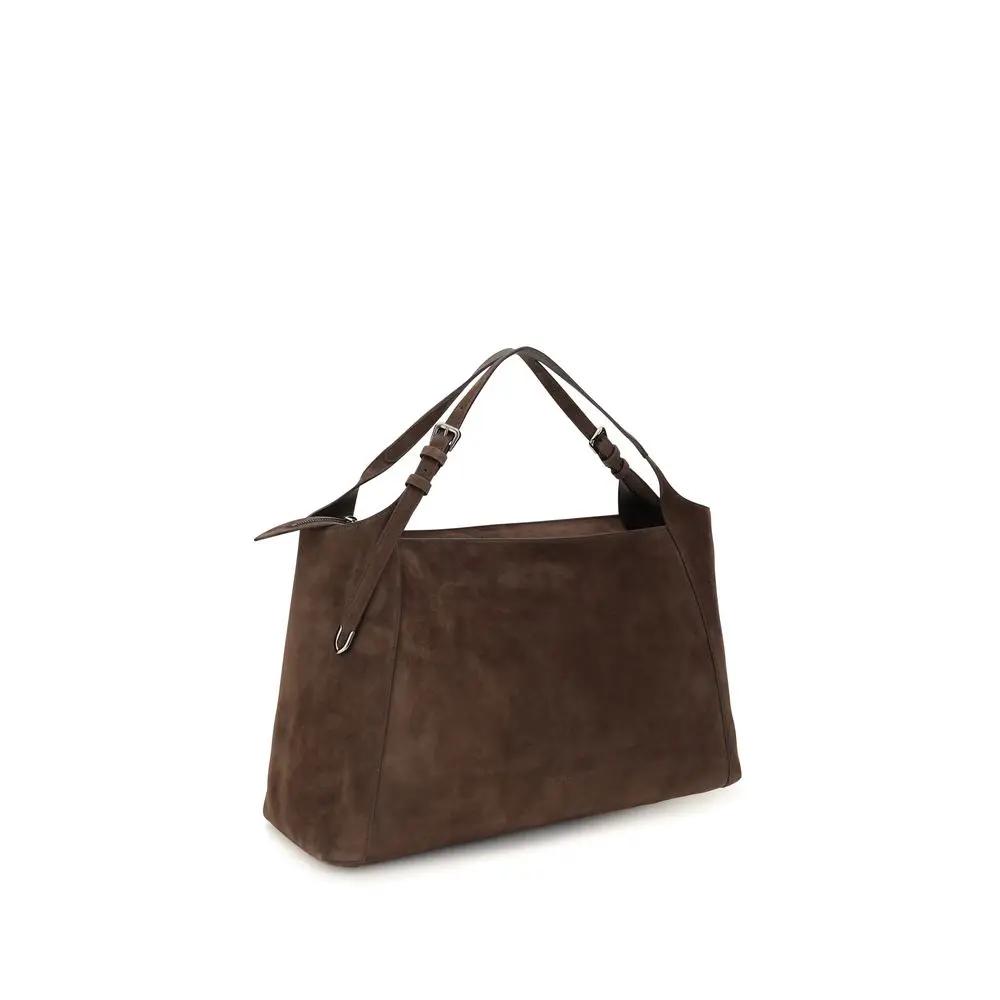 Brunello Cucinelli Brunello Cucinelli Brown Suede Leather Handbag