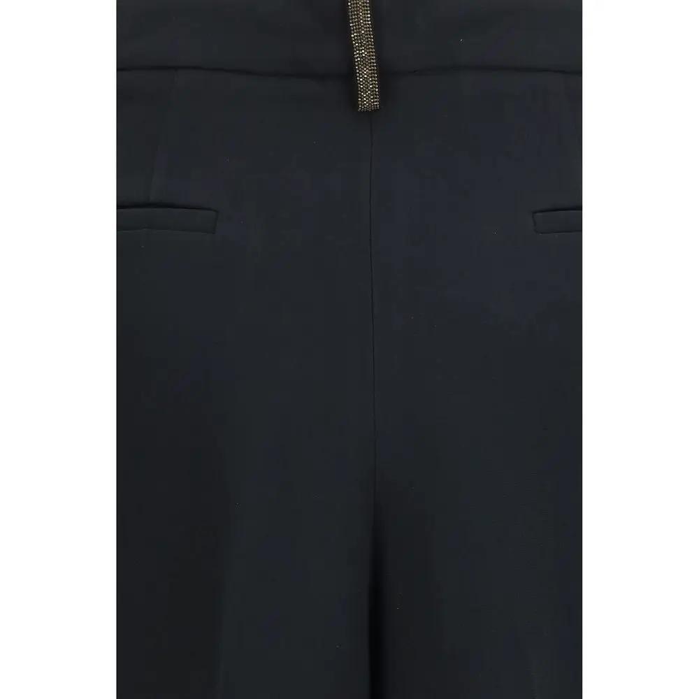 Fabiana Filippi Black Acetate Casual Pants