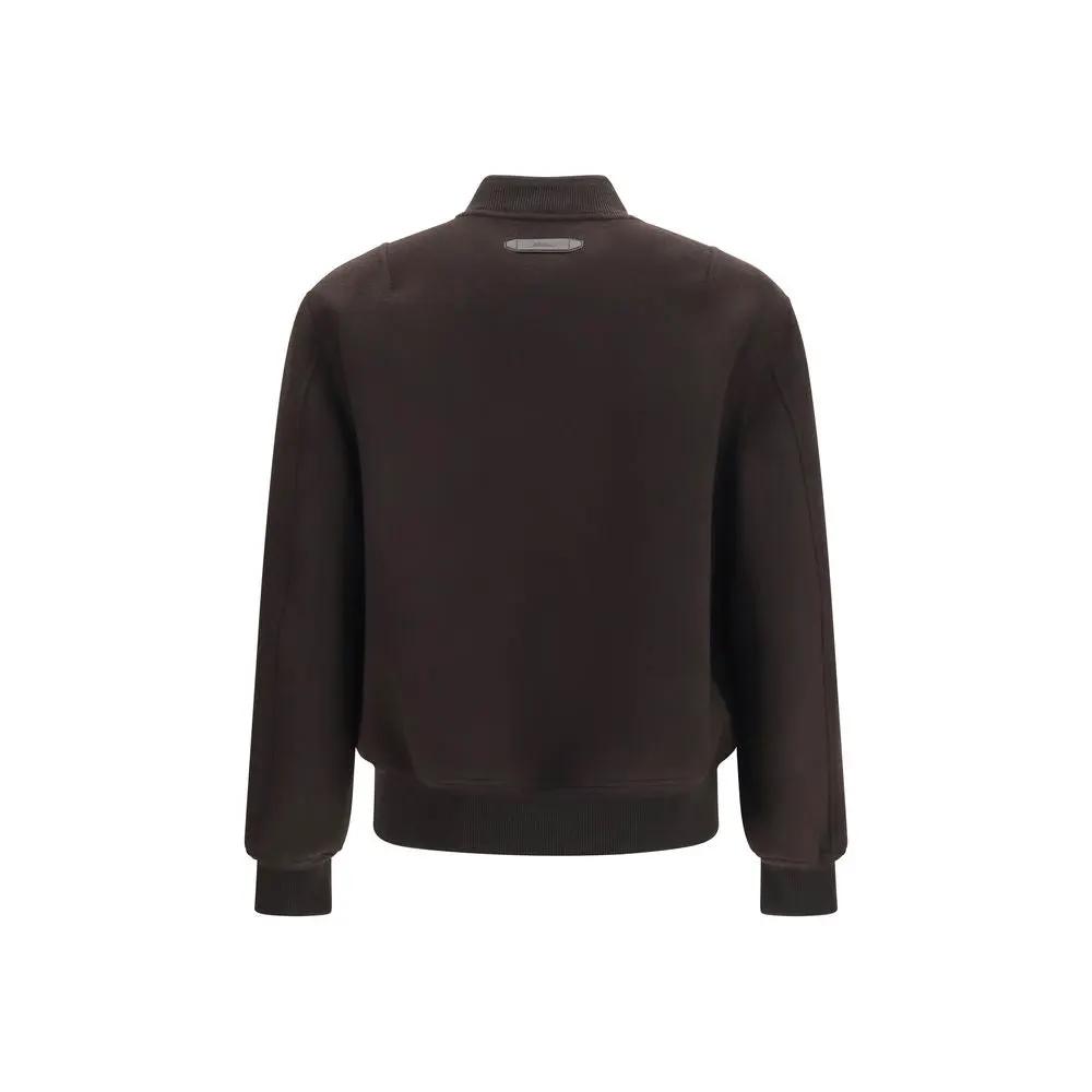 Brioni Brown Wool Oves Aries Bomber