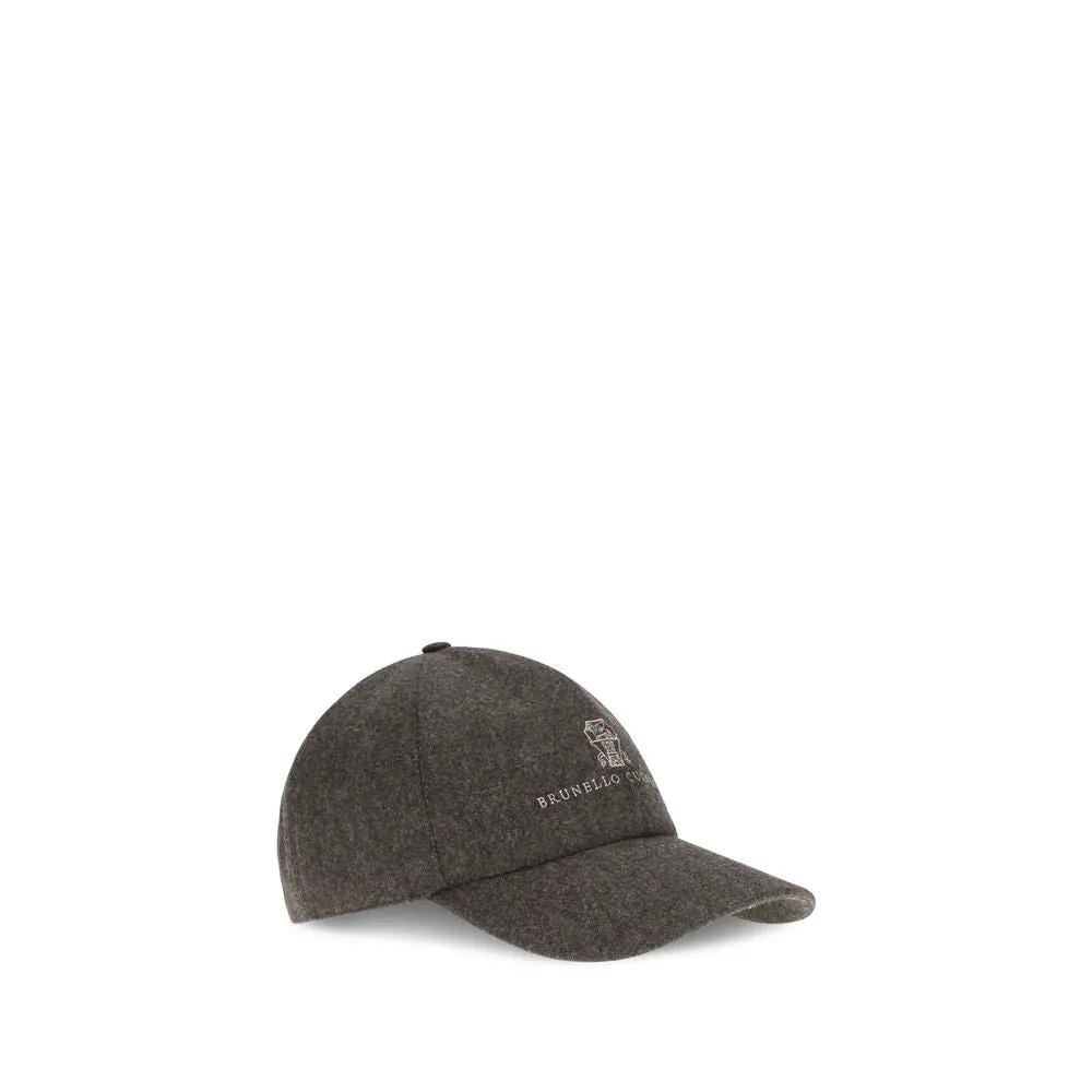 Brunello Cucinelli Brunello Cucinelli Brown Wool Oves Aries Cap (Baseball Hat)